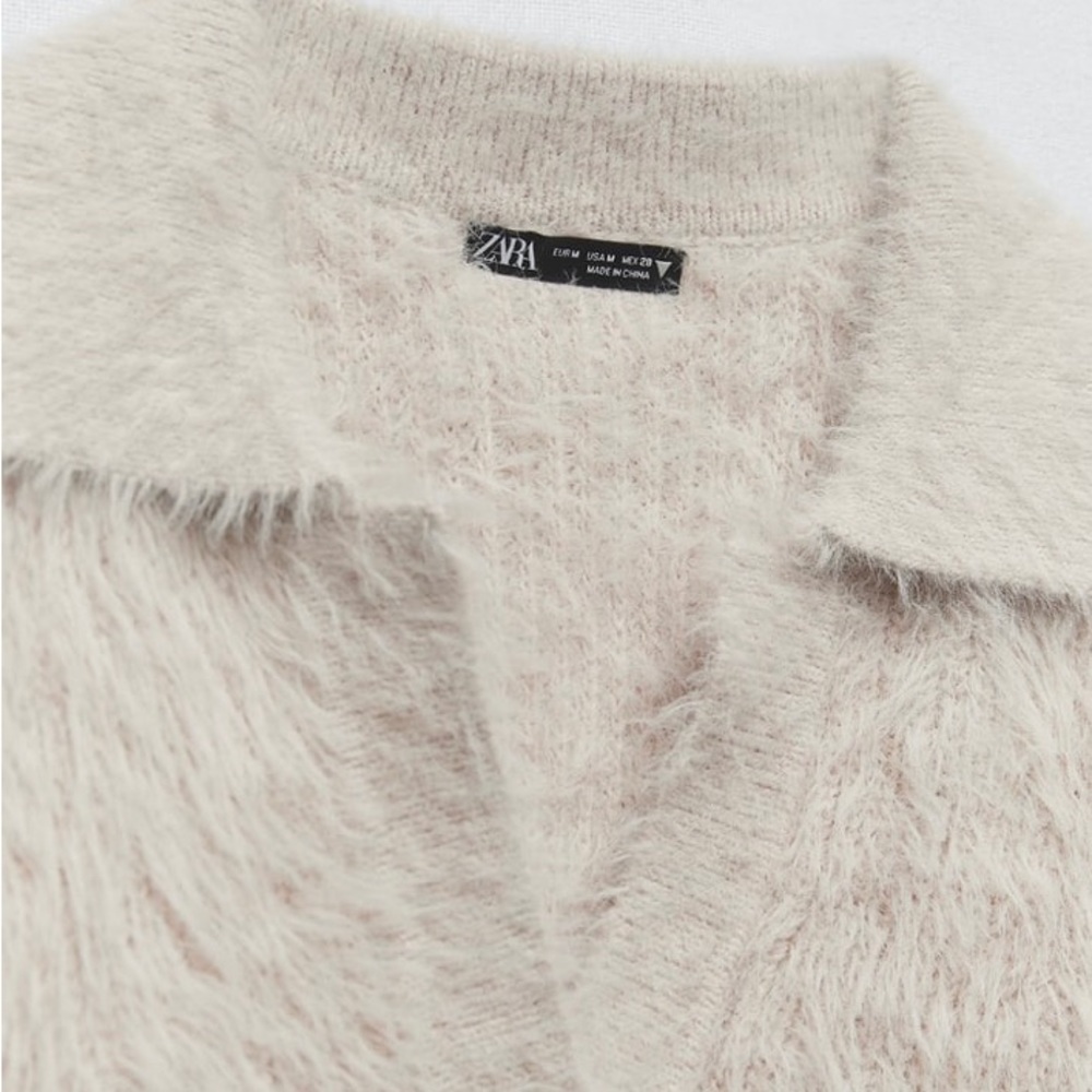 NWT ZARA faux fur polo shirt - Picture 5 of 14